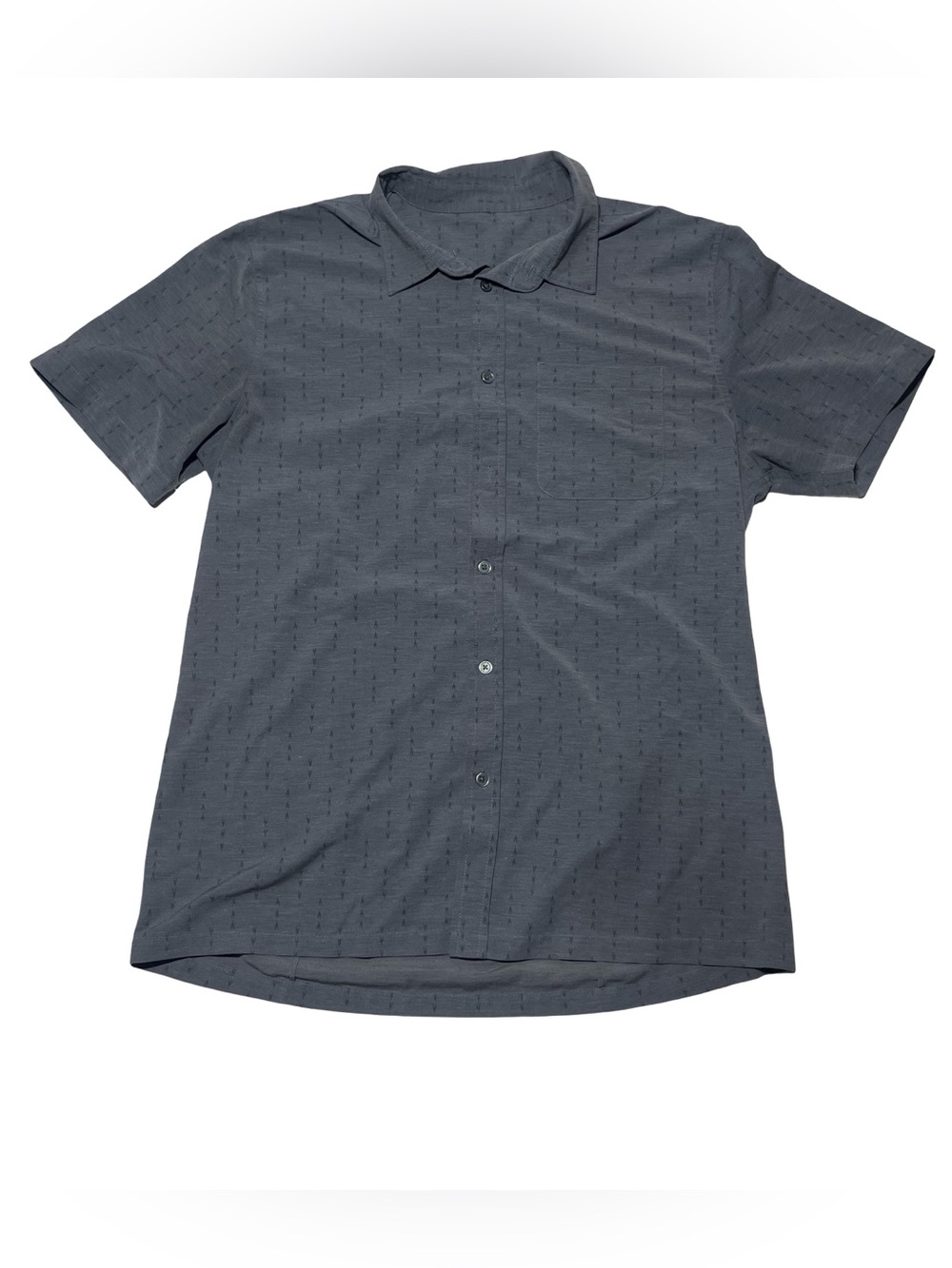 Vuori Bridge Button Down Gray Short Sleeve Shirt Men’s Size L